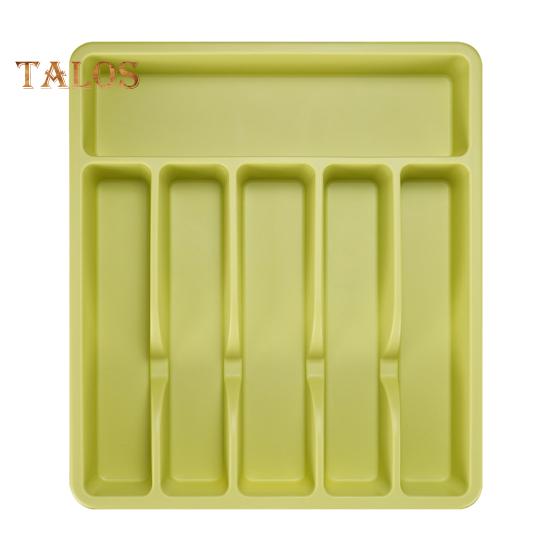 Cutlery Drawer Organizer Tray 6 Compartment Plastic Storage Box for Kitchen Utensils Forks Spoons Cutter Sturdy BPA-Free Divider Holder