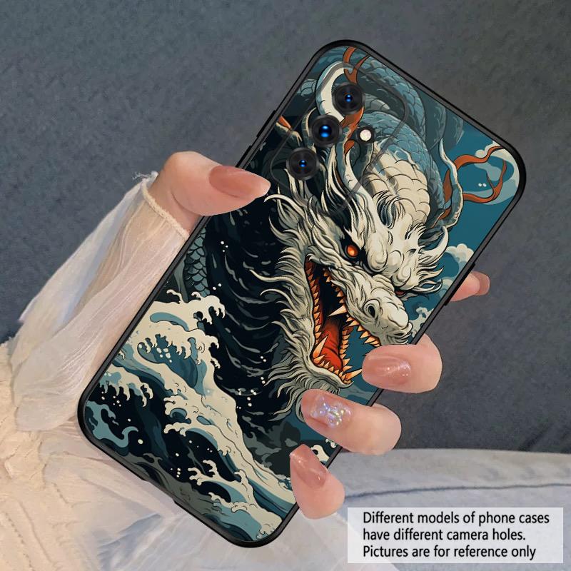 Sea White Dragon For Samsung S20FE S 21 22 23 FE 24 Plus 25 Ultra Galaxy M23 32 34 35 52 53 54 55 5G Silicone Soft Phone Case