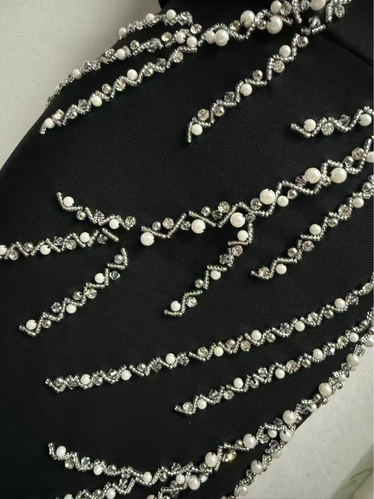 2025 Glamorous Beaded Bodycon Stretch Bandage Evening Gown