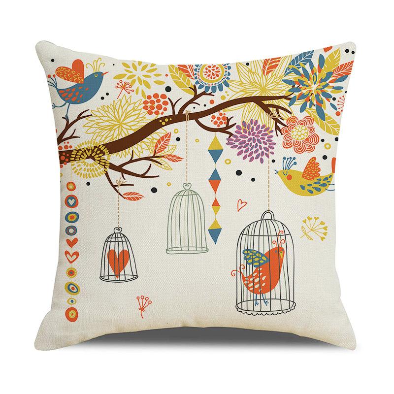 

Watercolor Hand-painted Cartoon Animals New Home Soft Decoration Printed Office Sofa Pillow Pillow 45 * 45Cm (without core)