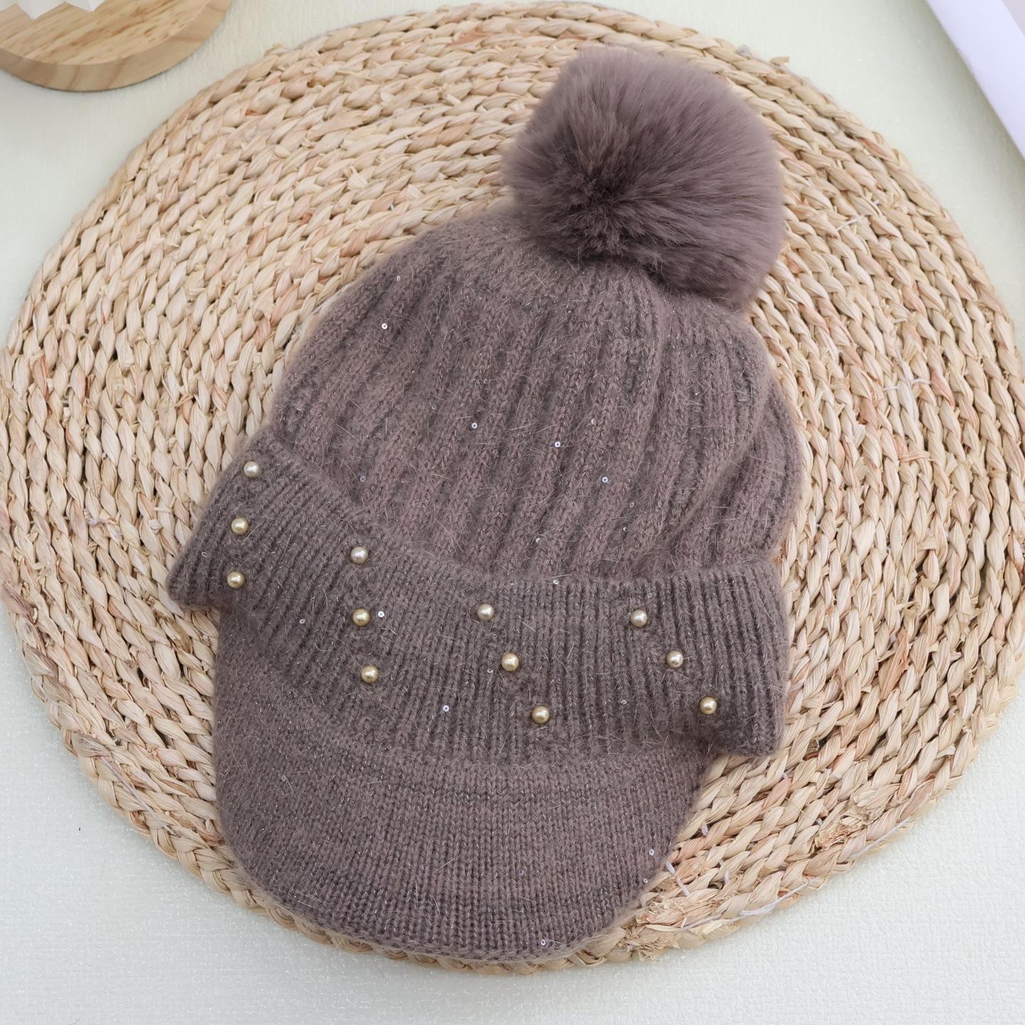 

Winter Hat Women s Fleece Thickened Warm Wool Cap Outdoor Cycling Windproof Ear Protection Knitted Hat one size