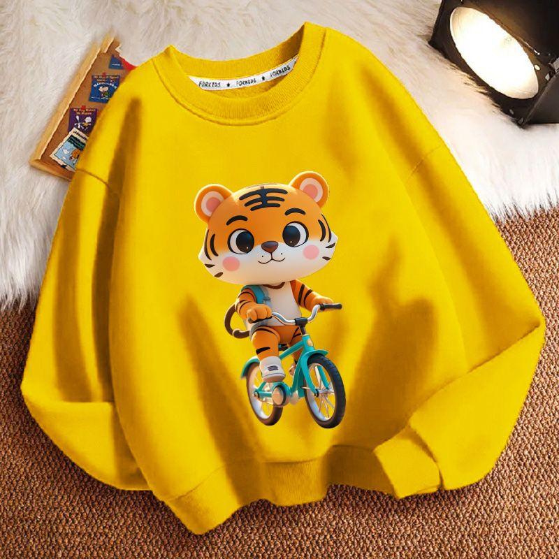 Roztomilá mikina s kapucí pro děti s malým tygříkem, ležérní top pro chlapce a dívky na jaro a podzim