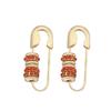 Copper Fashionable Zircon Studded Earrings Trendy Ol Look For Women 2024