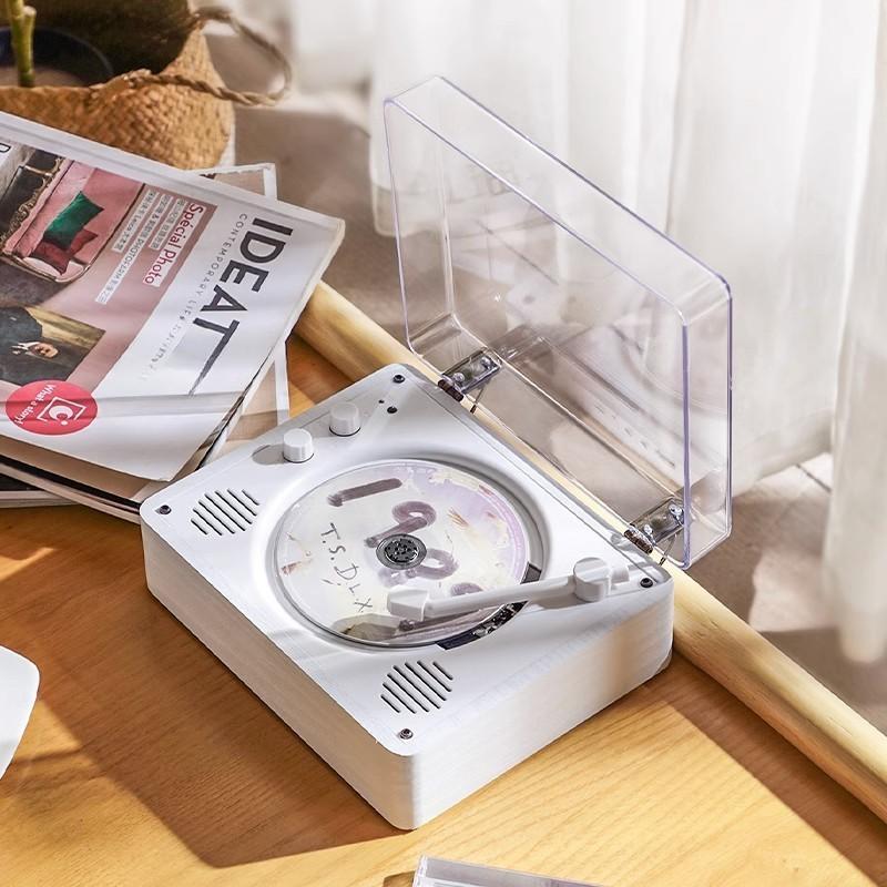 10W 5V Vintage Vinyl CD-Player Mobiler Bluetooth-Soundsystem mit großem Akku Stereo-Doppellautsprecher Plattenspieler