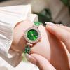 Women Rhinestone Leaf Watch Round Dial Ladies Casual Formal Dress Quartz Bracelet Wristwatch Fashion Jewelry Accessory
