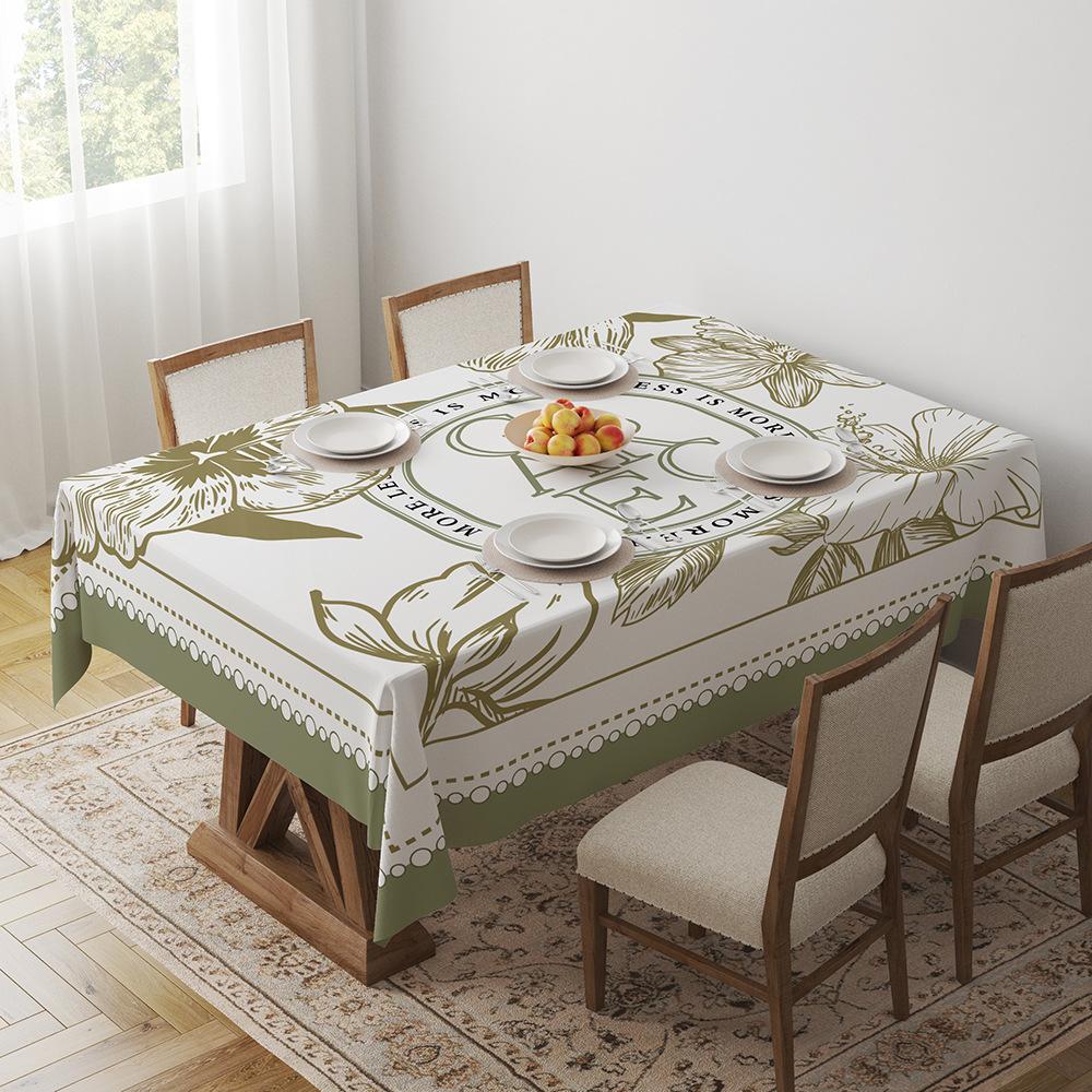 Green Tablecloth Geometric Light Luxury Dining Table Coffee Table Desk Decorative Tablecloth Tablecloth Outdoor Picnic Towel