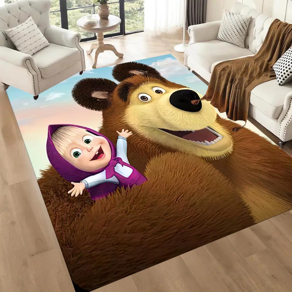 Masha Bear Floor Rug Office Rug Suitable for Playrooms Balcony Decorate Room Dormitory Anti-slip Rug Decorate Offices Spiritual Gift