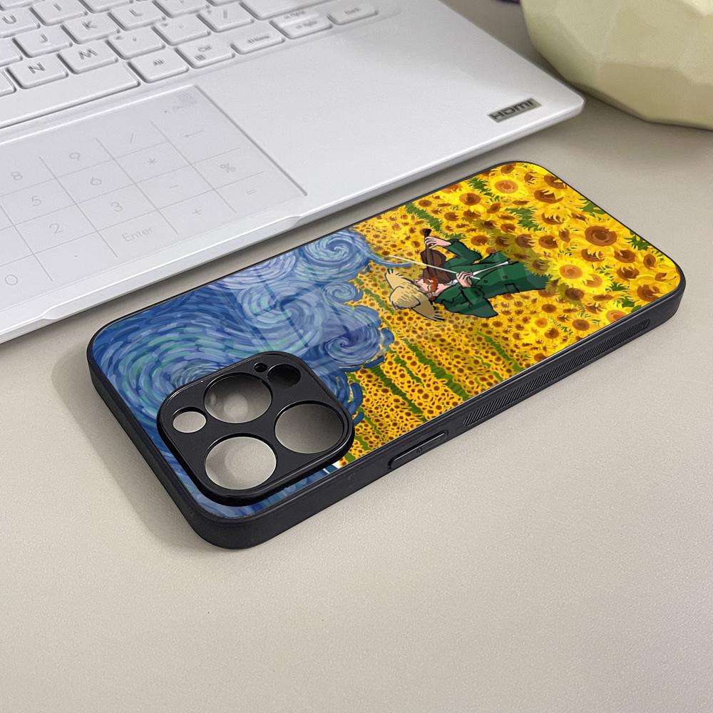

Популярные картины Ван Гога Чехол для телефона Закаленное стекло Для IPhone 16 13 14 17 12 15 11 Pro Max Plus Mini XR SE2020 Coque iPhone 12