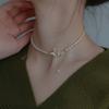 Butterfly pearl necklace women's pendant niche design retro high-end temperament collarbone chain neck chain tide