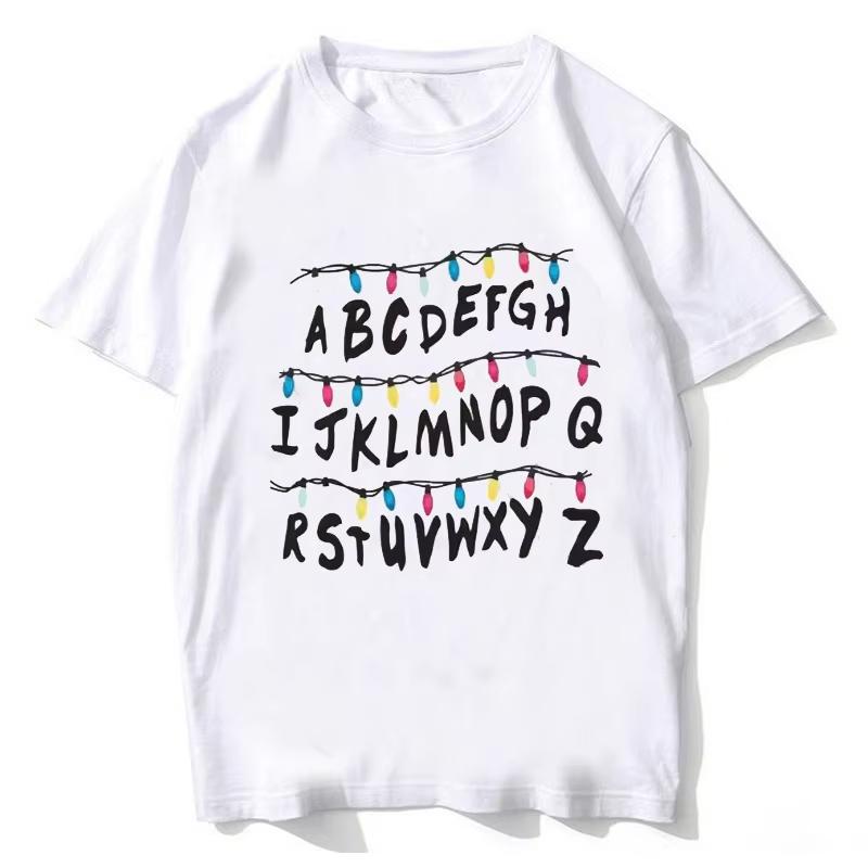 2026 High Quality Cotton Stranger Christmas Light Tshirt Monster Graphic T Shirts Gothic Fashion Vintage Tees