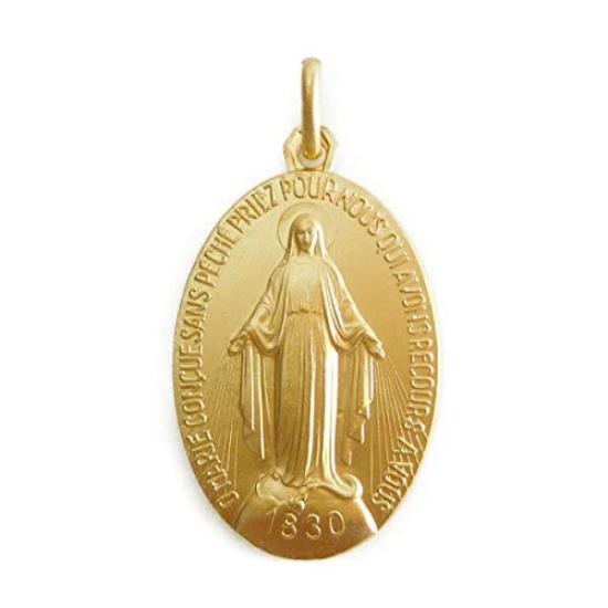 Miraculous Medal Pendant, Gold, 32mm, Made in France