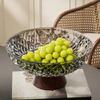 Fruit Bowl Snack Candy Tray Plastic Serving Tray for Snacks Nuts Candy Dried Fruit Plate Elegant Home Decor for Living Room Party Gifting