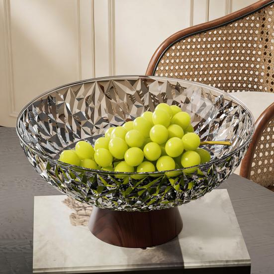 Fruit Bowl Snack Candy Tray Plastic Serving Tray for Snacks Nuts Candy Dried Fruit Plate Elegant Home Decor for Living Room Party Gifting
