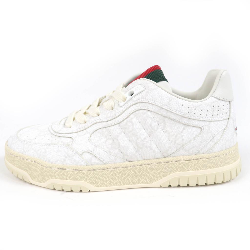 Pristine GUCCI Low Cut Sneakers Web Line White GG Supreme Women 36.5 816818 Used