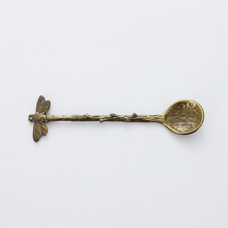 Kaffeelöffel Vintage Libellenzweige Blätter Form Mini Eis Kuchen Milch Rührlöffel Küchenhelfer