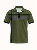 [Print Design - Not Textured] Men'S Striped Print Contrast Patchwork Polo Shirt, Men'S Polo Shirt, Casual Short Sleeve Button-Up Collar Shirt, Summer