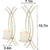 Wall Sconce Gold Wall-Mount Metal Iron Wall Candle Sconce Holder Hanging Art Home Decoration Wall Mounted Decorative Candle Holder, Set of 2