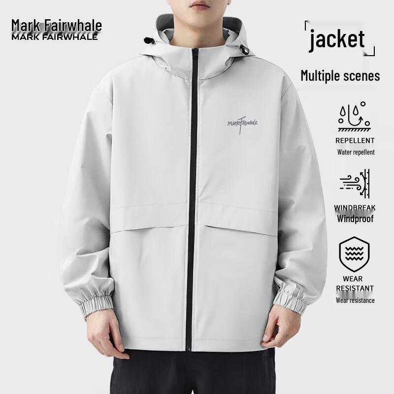 

Mark Fairwhale Men s Lightweight Hooded Windproof Waterproof Jacket L