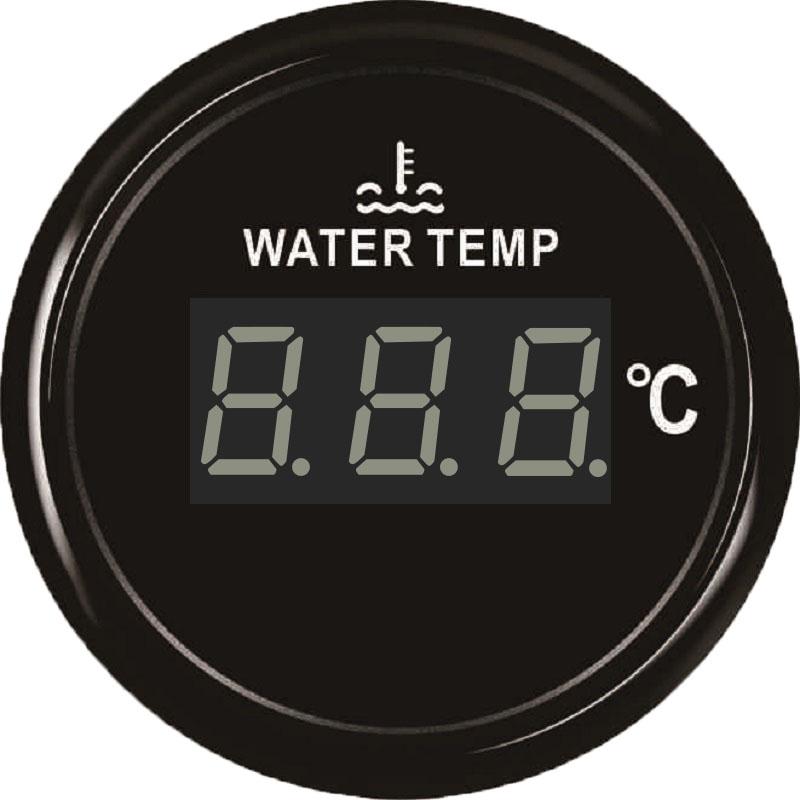 Rhaxel 52mm 2'' Digital Water Temp Gauge Temperature Meter 40-120℃ Degree 52mm 9-32V With Red Backlight for SUV Car Boats