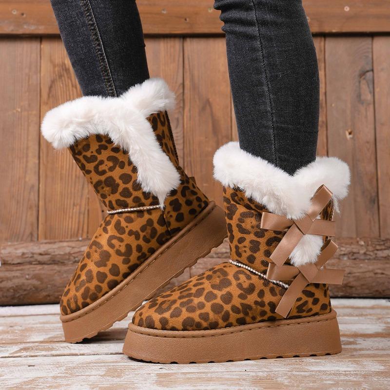 Außenhandel große Größe Schleife Schneestiefel neue Winter grenzüberschreitende Freizeit dicksölig aufgeraut verdickt warme Baumwollschuhe