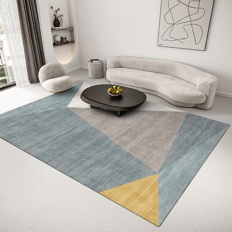 Modern Striped Living Room Carpet Light Grey Luxurious Decorative Carpet Comfortable Soft Bedroom Bedside Rugs Artistic Line Rug