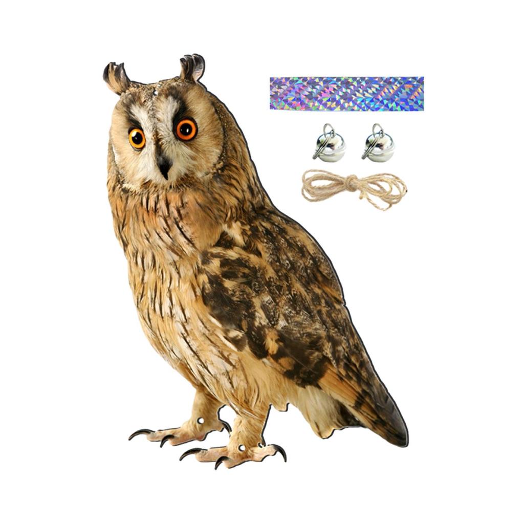 Fake Owl Realistic Decoration Owl Scarecrow Bird Scarer Fake Owl Statue Decoy for Garden Decor Rooftops Outdoor Yard