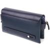 Solid Men's Clutch Made of Genuine Combined Leather CANPELLINI 21565 Blue
