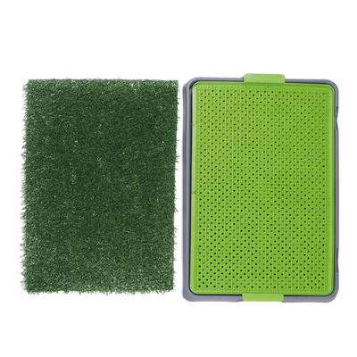 Pet Toilet Tray 3 Layer Dog Potty Grass Mat 17x27 Inch Quickly Absorbency Fake Grass Pad for Indoor