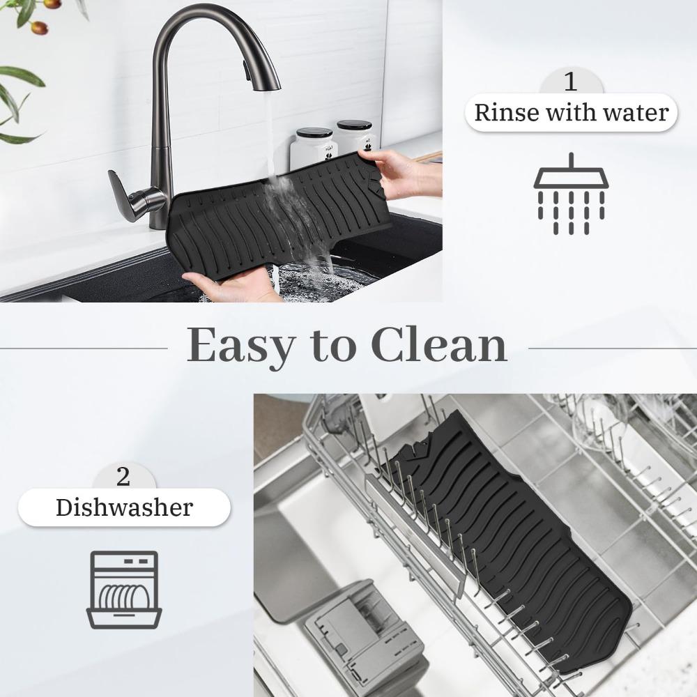 Kitchen Sink Splash Guard Silicone Draining Mat for Sink Sink Protectors for Kitchen Sink Mat Splash Guard Kitchen