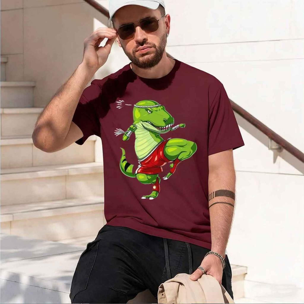 Trex Muay Thai Fighter Tshirt Dinosaur Thai Boxing Tee Graph T Shirts Funny Unisex And Unisex Clothing Vintage Shirts 2026 New Mo