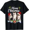 Herren- und Damen-T-Shirts NEU LIMITIERT Katzenfamilie Passende Weihnachtspyjamas Weihnachtsmann-Katzen Weihnachten T-Shirt S-3XL