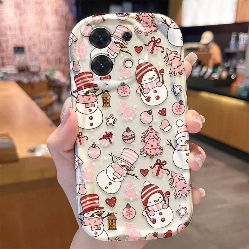 Santa Claus Snowman Christmas Gifts Phone Case for Redmi Note 13 12 11 ProPlus 10 9 Pro 14C 13C 12C 11S 10A K70 TPU Liquid Cover