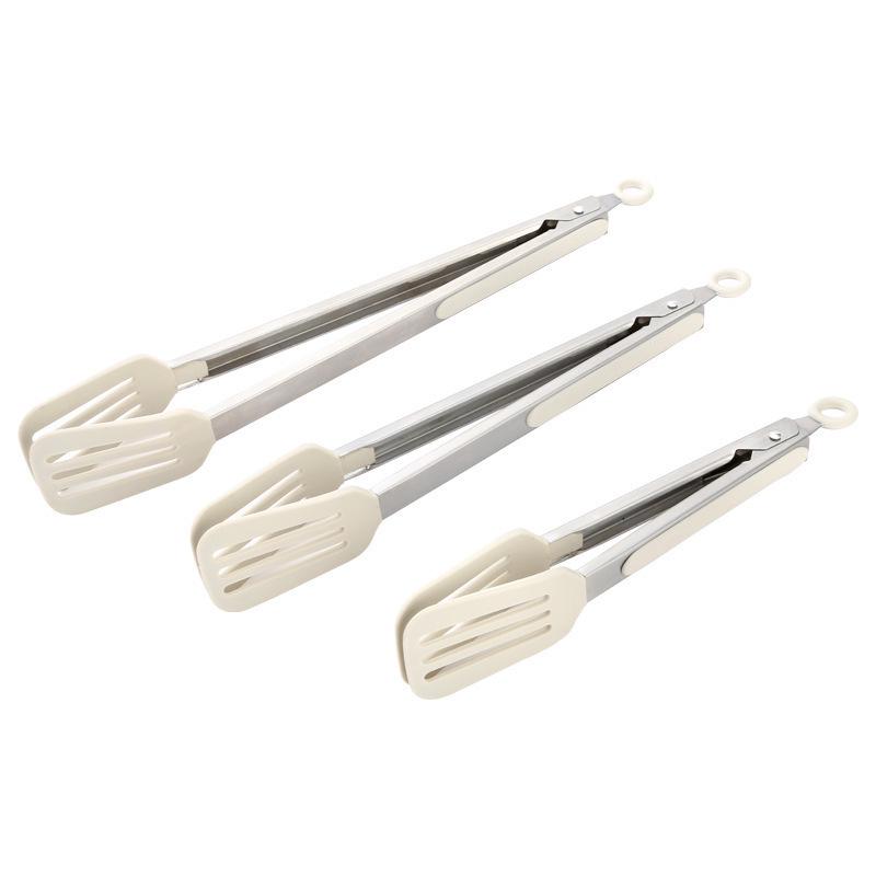 Stainless Steel Silicone Kitchen Tongs - Heat Resistant, Non-slip BBQ & Food Clips