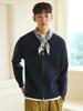 Ayiholic Cashmere Double Zip Ribbed Y-Cardigan Navy #3Color