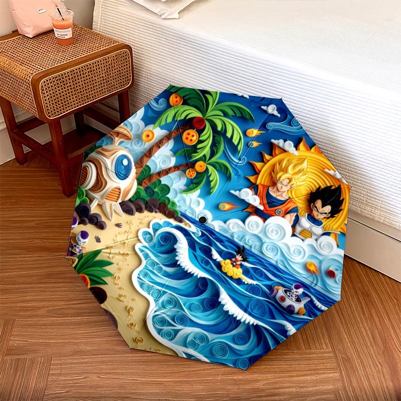 

1PC Automatic Folding Umbrella Dragon Ball Goku Pattern 8 Ribs Portable Foldable Travel Umbrella Christmas Birthday Gift разноцветный