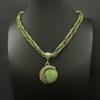 1PC European and American Bohemian style imitation gemstone pendant necklace handmade rice beads woven ethnic style retro sweater chain