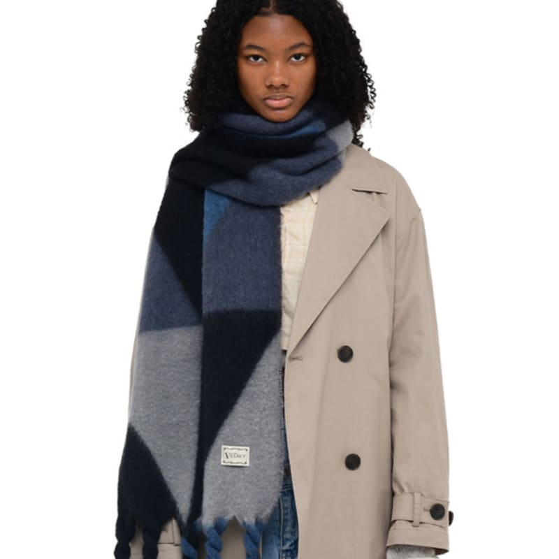 

velsey oversized plaid muffler [GREY] GREY