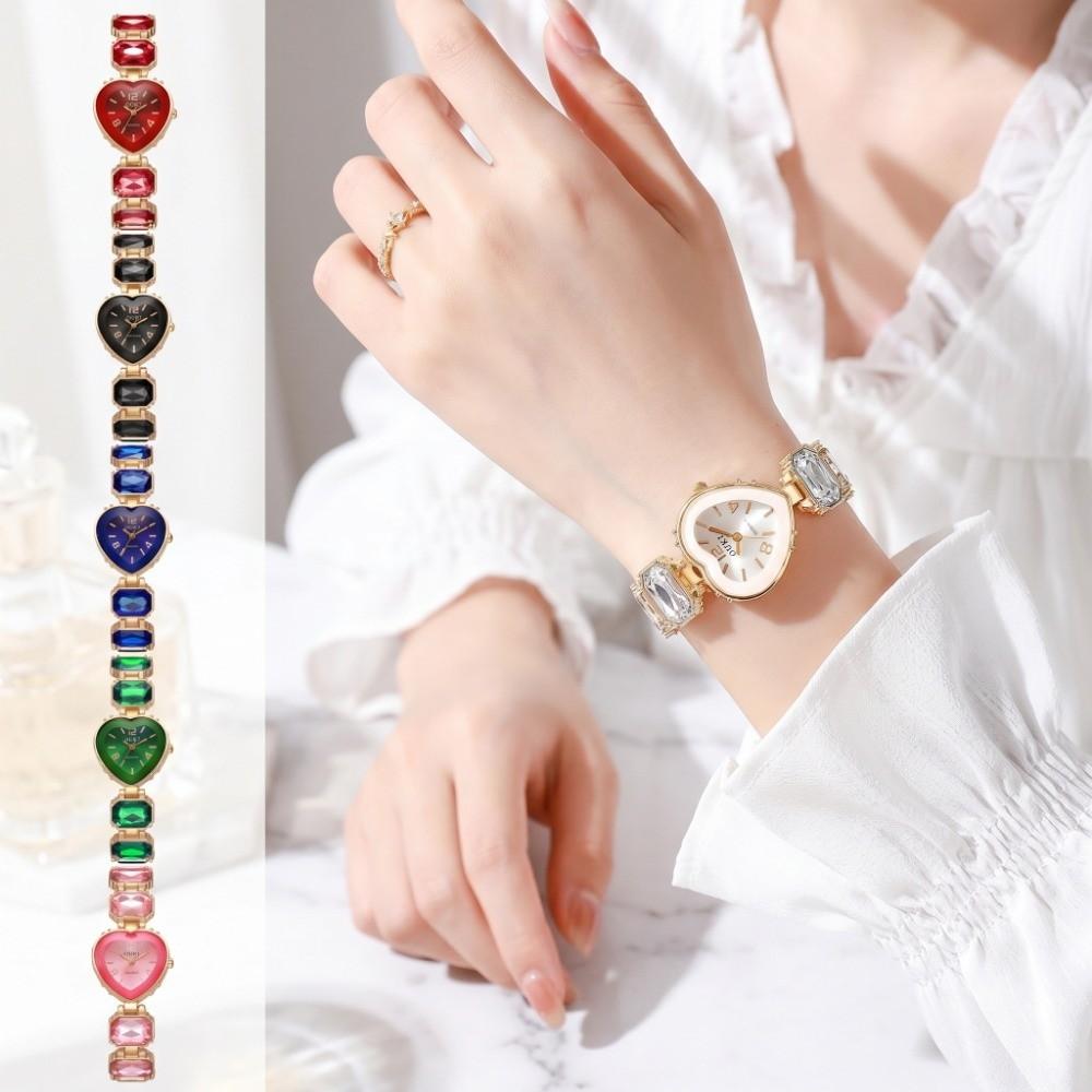 Adjustable Bracelet Rhinestone Bracelet Watch Colorful Crystal Chain Wristwatch Girl