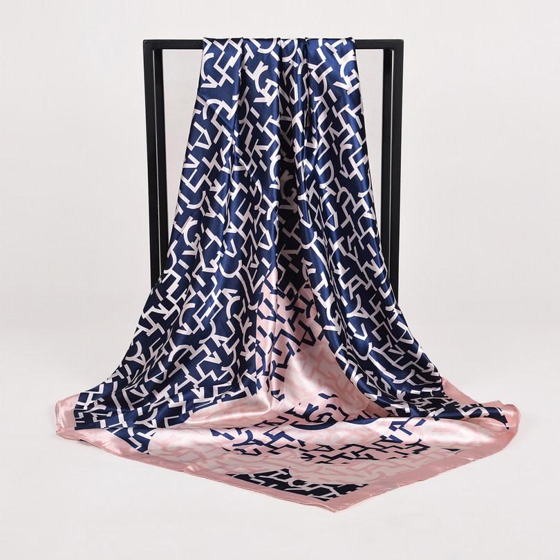 [BYSIFA] Women Rose Silk Scarf Shawl Spring Autumn Large Orange Green Square Scarves Wraps New Design Ladies Head Scarf Cape