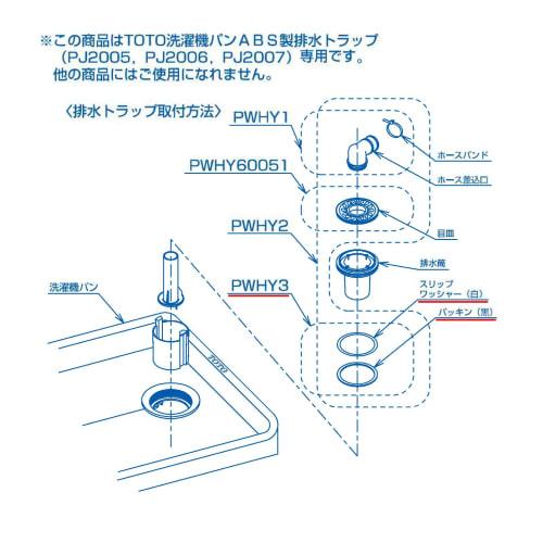 TOTO Washing Machine Pan Trap Washer & Packing PWHY3