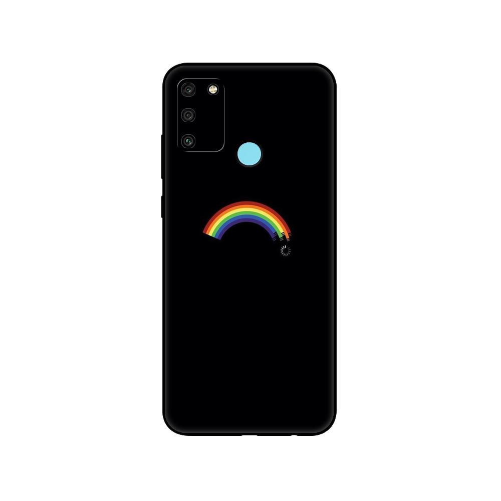 Husa neagra din tpu pentru Huawei Honor 8a Prime 8s Prime 9 Lite honor 9A 9C 9X Premium 9x Pro 9S Husa curcubeu arta DIY