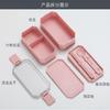 1pcs Wheat Straw Double Lunch Box Student Lunch Box Cutlery Set Insulation Lunch Box Meal Prep Containers  Lunch Box for Office