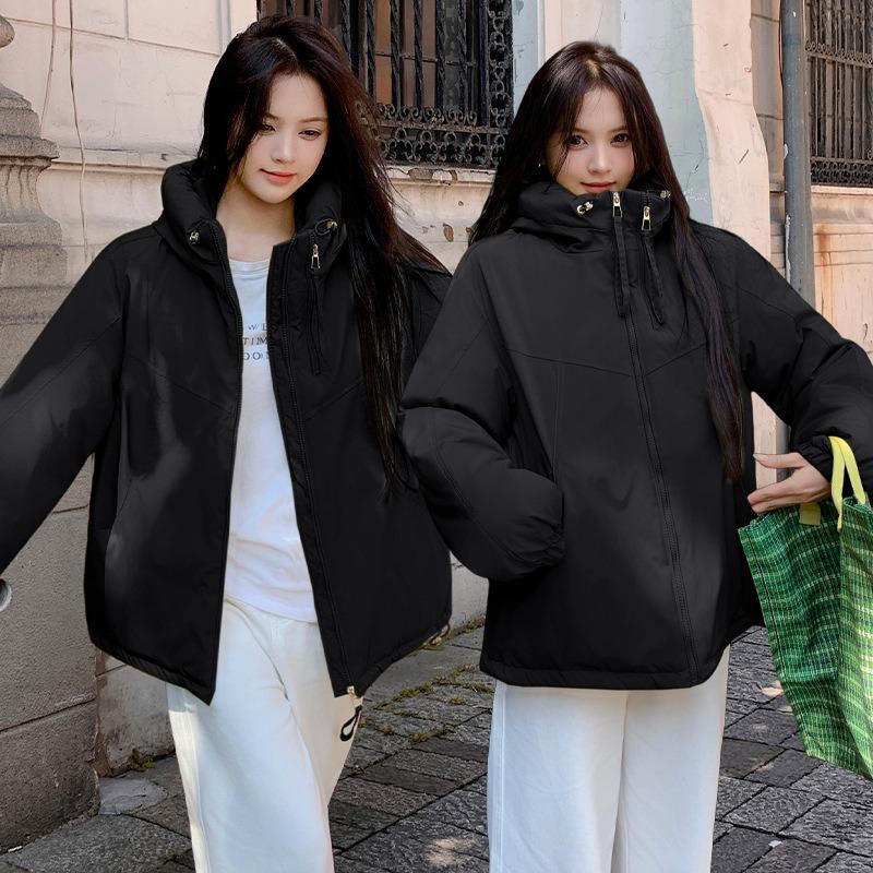 Lazy wind short fashion coat women's autumn new long-sleeved hooded loose top coat