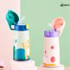 Kids Stainless Steel Straw Thermos Mug With Case Cartoon Leak-Proof Vacuum Flask Children Thermal Water Bottle Thermocup