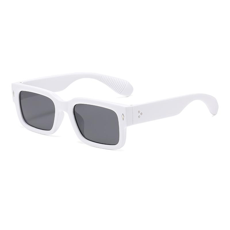 

Fashionable Women s Square-frame Sun Glasses With Color-blocking Small-frame Sun Glasses With Personality And Millet Studs 2346 белый