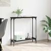 Console Table with Shelf Black Oak Effect 75 x 22.5 x 75 cm