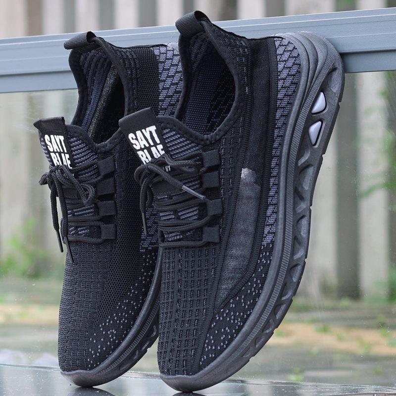 Summer Men's Shoes Ice Silk Mesh Shoes Casual Running Sports Shoes Thin Hollow Student Breathable Deodorant Men's Shoes