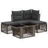 Garden Sofa Set 5 Pieces Gray Poly Rattan