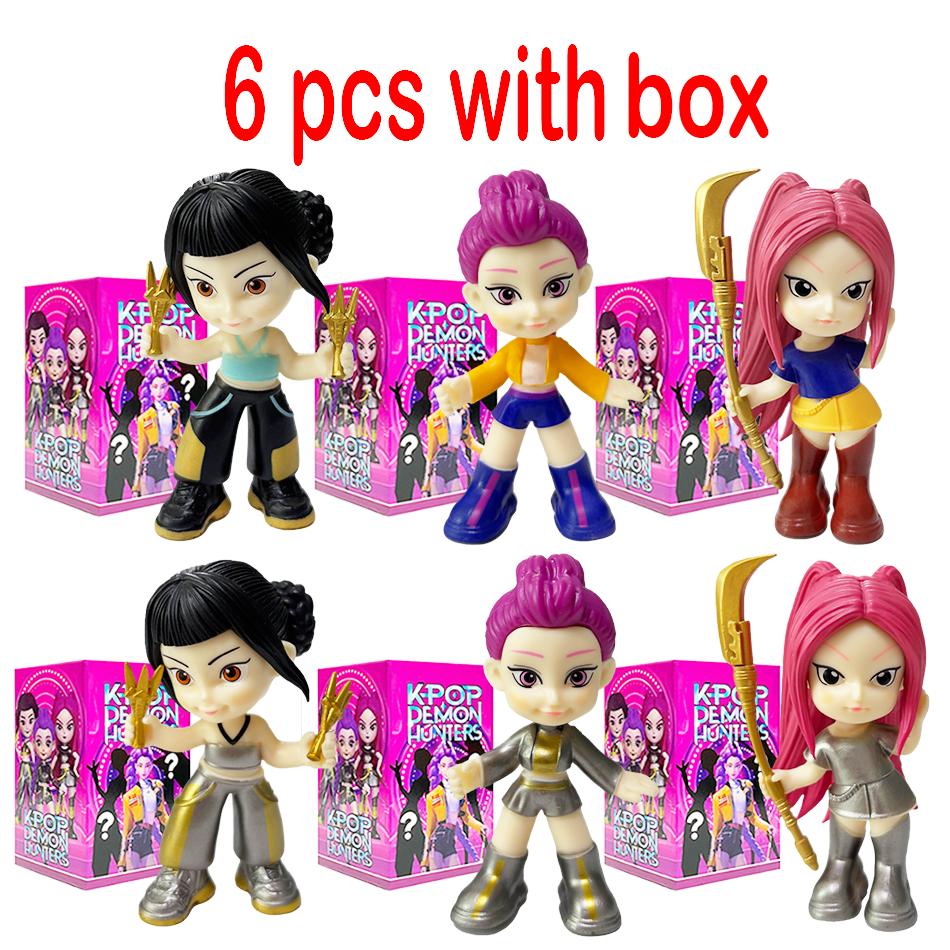 1-12pcs KPop Devil Hunter Doll Vinyl Toy Rumi Mira Zoi Character Vinyl Mask Blind Box Ornament Toy Birthday Gift