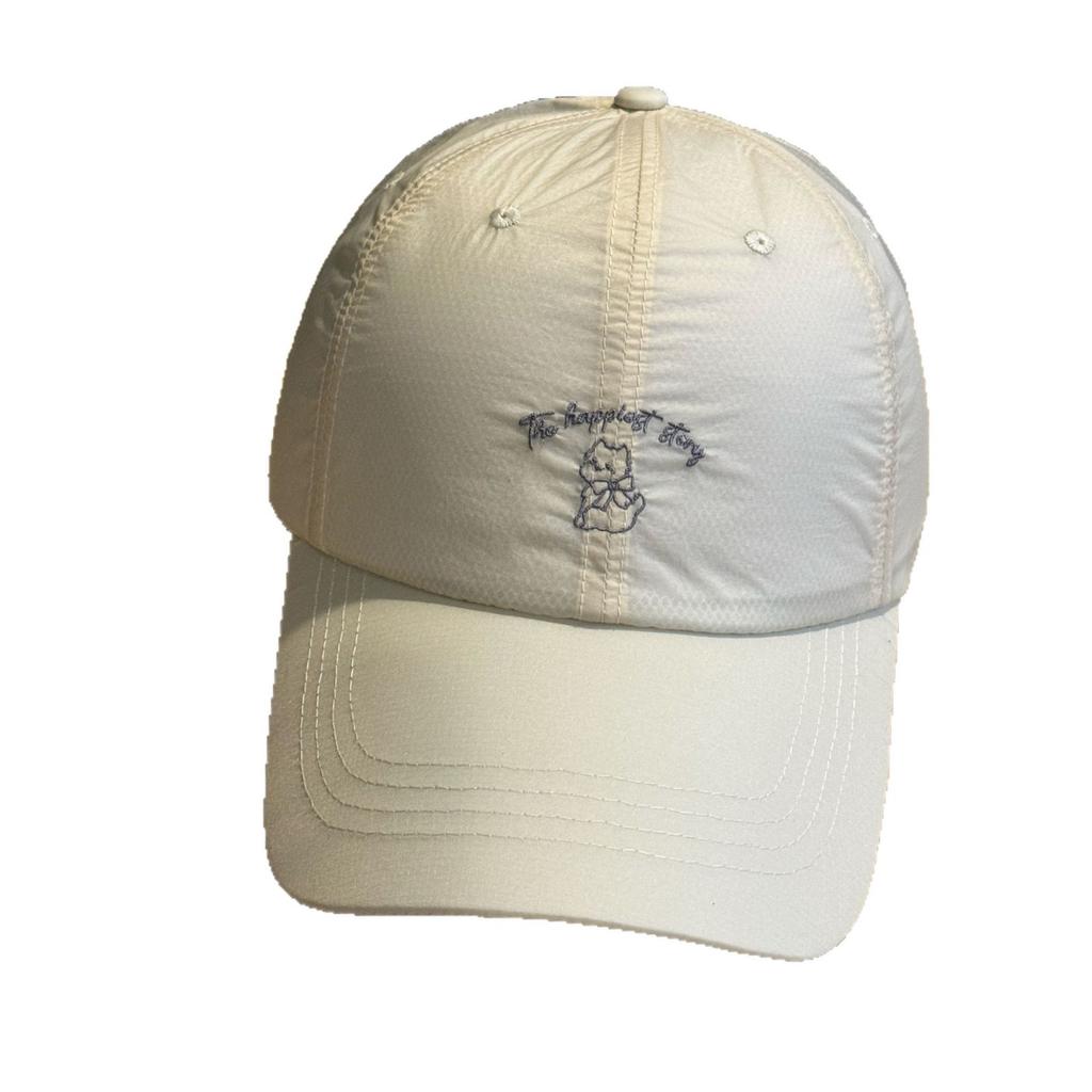 2026New letter kitten embroidered baseball cap for men and women, spring and summer thin breathable quick-dry curved brim sun protection cap